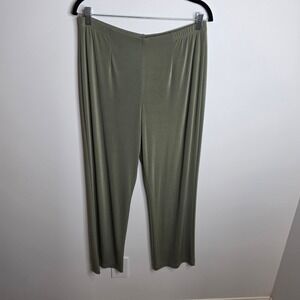 Easywear by Chico's Straight Leg Pants Women 2 (12P) Short Olive Green